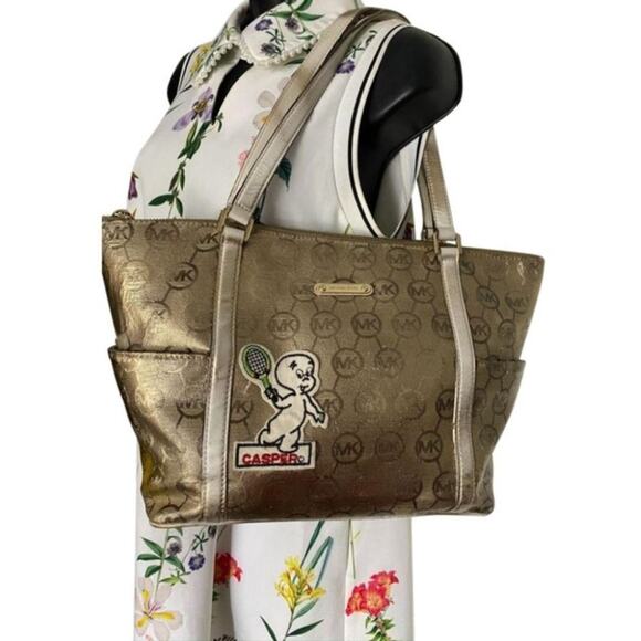 Michael Kors Handbags - MICHAEL KORS Large Shoulder Bag Gold Customized